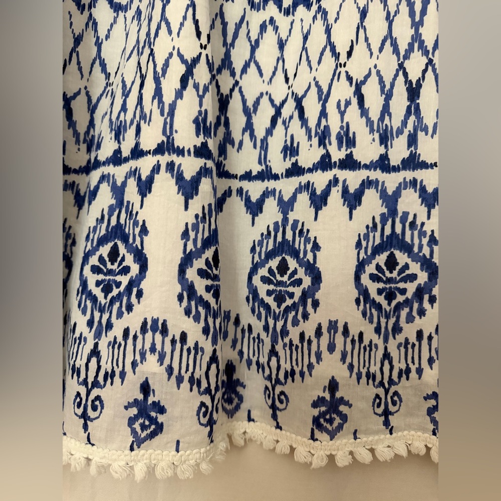 Tommy Bahama Women’s Ikat Print Swim Cover Up Dress 100% Cotton Navy White - XL - Picture 6 of 13